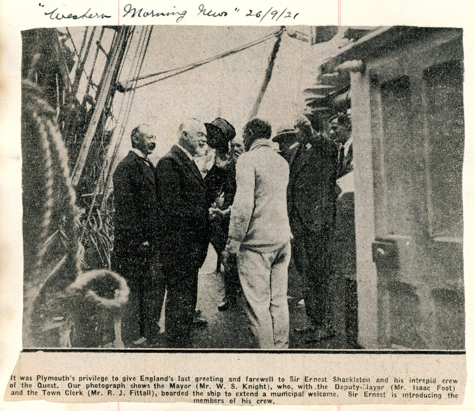 Plymouth, 23 September, 1921 Quest Chronicle